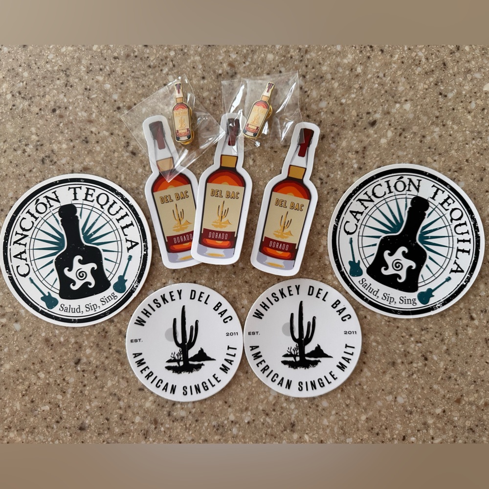 Whiskey Del Bac and Canción Tequila swag- New!